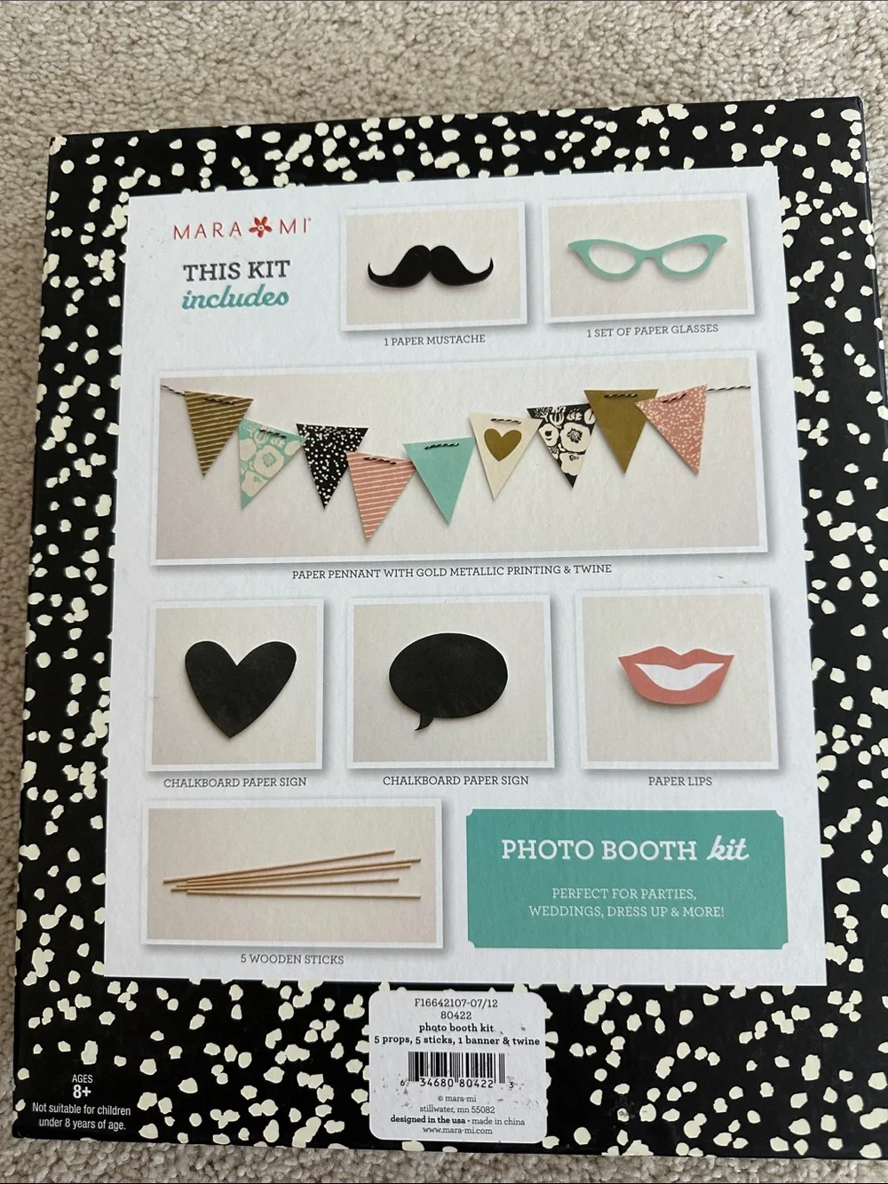 Pink Photo Booth Props Kit - Party Banner & Assorted Pink Props